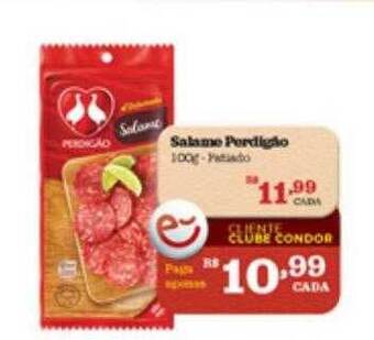 Supermercados Condor Salame Perdigão oferta