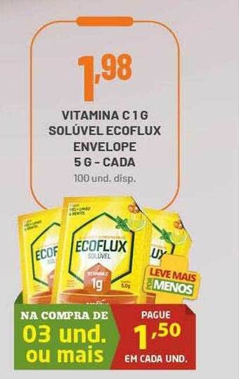 Vitamina C 1 G Solúvel Ecoflux Envelope 5 G Cada