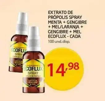Extrato De Própolis Spray Menta + Gengibre + Mel-laranja + Gengibre + Mel Ecoflux - Cada