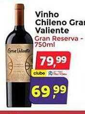 Supermercados Rena Vinho Chileno Gran Valiente oferta