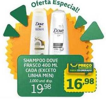 Cooper Shampoo Dove Frasco Cada Exceto Linha Men oferta