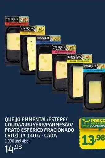 Cooper Queijo Emmental-estepe-gouda-gruyère-permesão-prato Esférco Fracionado Cruzília - Cada oferta
