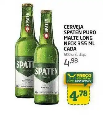 Cooper Cerveja Spaten Puro Malte Long Neck oferta