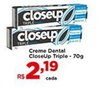 Shibata Supermercados Creme Dental Close Up Triple 70g oferta