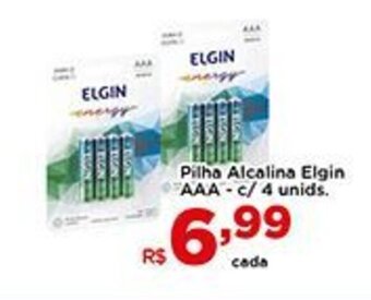 Pilha alcalina Elgin AAA c/ 4 unids.