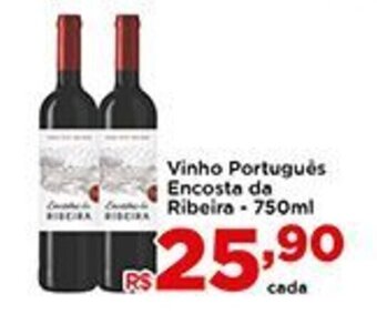 Shibata Supermercados Vinho Portugues Encosta a Ribeira 750ml oferta
