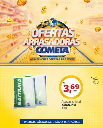 Cometa Supermercados Acucar Cristal Samuka 1kg oferta