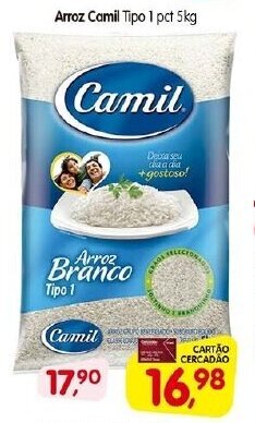 Cercadão Arroz Camil Tipo 1 Pct 5kg oferta