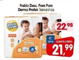 Fralda Desc. Pom Pom Derma Protek Tamanhos
