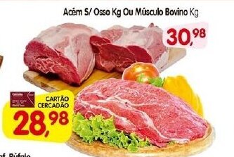 Cercadão Acem s/ Osso 1kg ou Musculo Bovino 1kg oferta