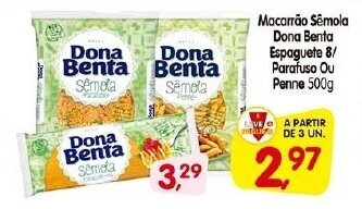 Macarrao Semola Dona Benta Espaguete & Parafuso ou Penne 500g
