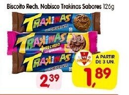 Cercadão Biscoito Rech. Nabisco Trakinas sabores 126g oferta