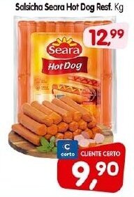 Cercadão Salsicha Seara Hot Dog resfriada 1kg oferta