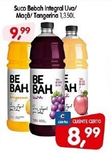 Cercadão Suco Bebah integral Uva/ Maca/ Tangerina 1350L oferta