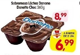 Cercadão Sobremesa Lactea Danone Danette Choc. 360g oferta