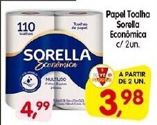 Cercadão Papel Toalha Sorella Economica c/ 2 un. oferta