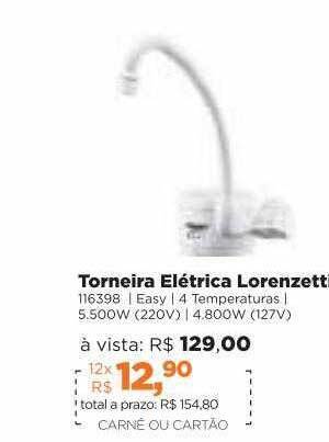 Lojas TaQi Torneira Elétrica Lorenzetti oferta