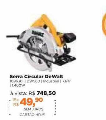 Lojas TaQi Serra Circular Dewalt oferta