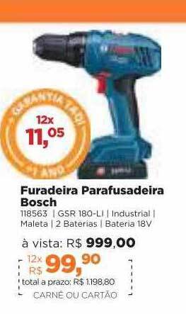 Lojas TaQi Furadeira Parafusadeira Bosch oferta