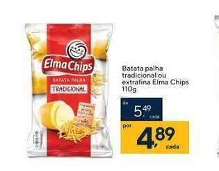 Batata Palha Tradicional ou Extrafina Elma Chips 110g