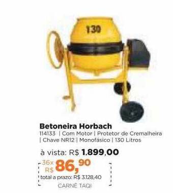 Lojas TaQi Betoneira Horbach oferta