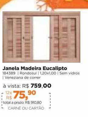 Janela Madeira Eucalipto