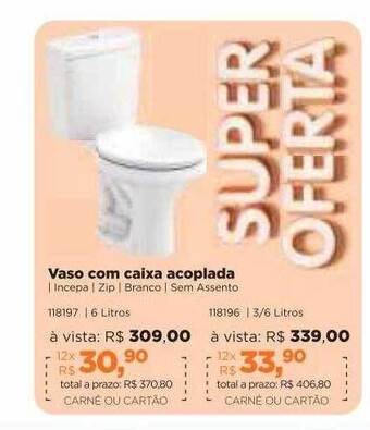 Lojas TaQi Vaso Com Caixa Acoplada oferta