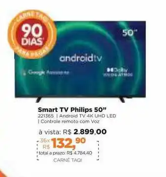 Lojas TaQi Smart Tv Philips 50 oferta