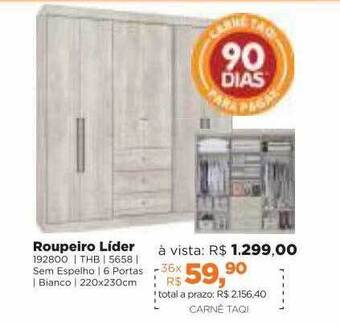Lojas TaQi Roupeiro Líder oferta