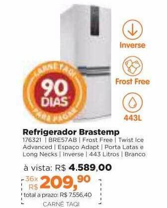 Lojas TaQi Refrigerador Brastemp oferta