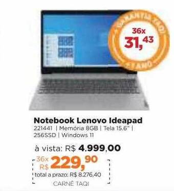 Notebook Lenovo Ideapad