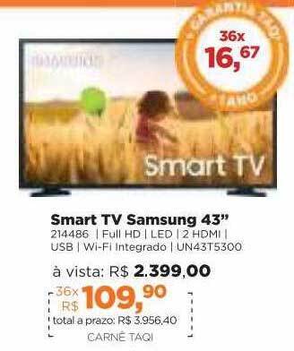 Lojas TaQi Smart Tv Samsung 43 oferta