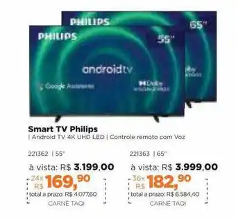 Lojas TaQi Smart Tv Philips oferta