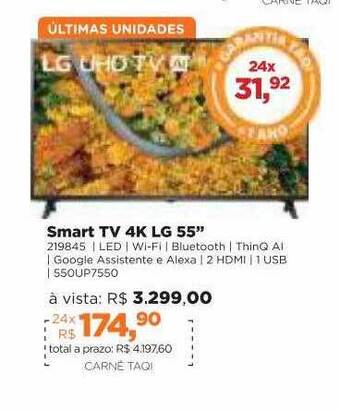 Lojas TaQi Smart Tv 4k Lg 55 oferta
