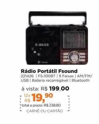 Lojas TaQi Rádio Portátil Fsound oferta