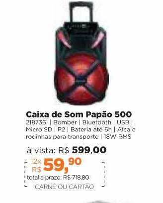 Lojas TaQi Caixa De Som Papão 500 oferta
