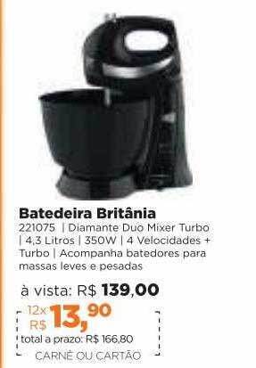 Lojas TaQi Batedeira Britânia oferta