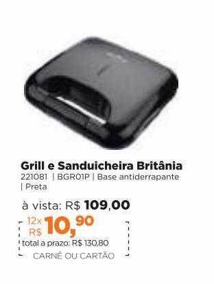 Lojas TaQi Grill E Sanduicheira Britânia oferta