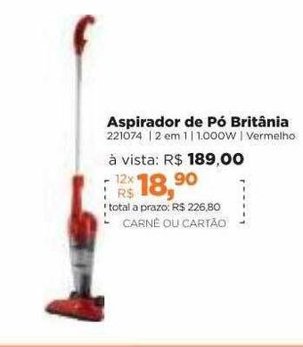 Lojas TaQi Aspirador De Pó Britânia oferta