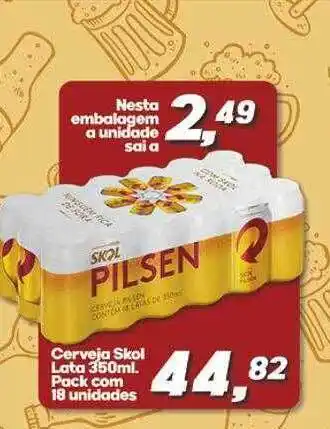 Rede Multi Market Nesta Embalagem A Unidade Sai A Cerveja Skol Lata Pack Com 18 oferta