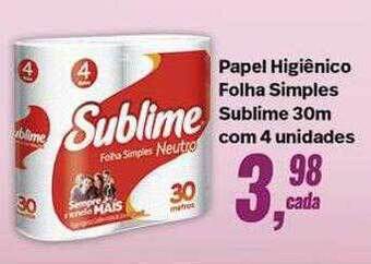 Papel Higiênico Folha Simples Sublime Com 4