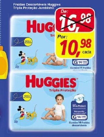 Supermercados Guanabara Fraldas descartaveis Huggies tripla Pretecao Jumbinho oferta