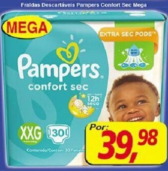 Supermercados Guanabara Fraldas Descartaveis Pampers Comfort Sec Mega oferta