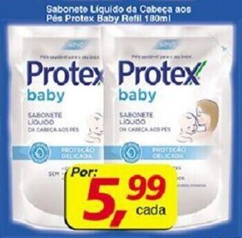 Supermercados Guanabara Sabonete Liquido da Cabeca aos Pes Protex Baby Refil 180ml oferta