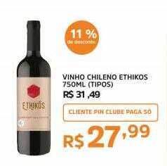 Pinheiro Supermercado Vinho Chileno Ethikos Tipos oferta