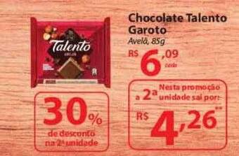 Chocolate Talento Garoto 30% De Desconto Na 2a Unidade