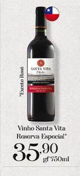 Supermercados Tauste Vinho Santa Vita Reserva Especial oferta
