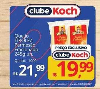 Supermercados Koch Queijo Tirolez Parmesão Fracionado oferta
