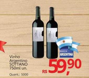 Supermercados Koch Vinho Argentino Sottano oferta