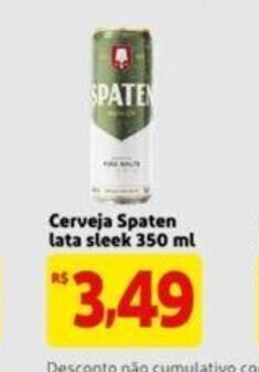 Extra Supermercado Cerveja Spaten lata Sleek 350ml oferta